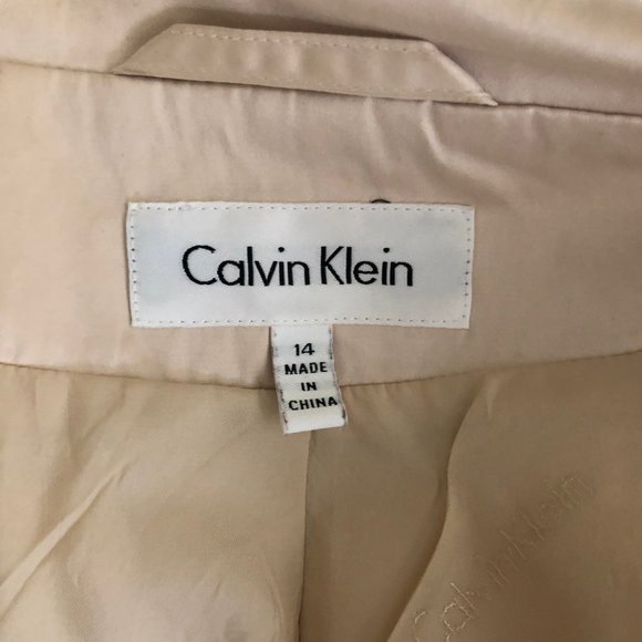 Calvin Klein Latte Asymmetrical Belted Wrap Jacket - Picture 8 of 9